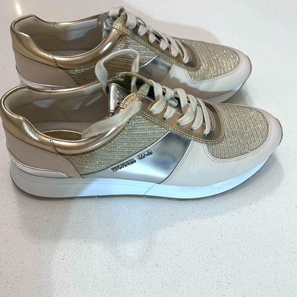 Michael Kors Gold/Silver/Cream 8.5 Sneakers - Picture 5 of 7